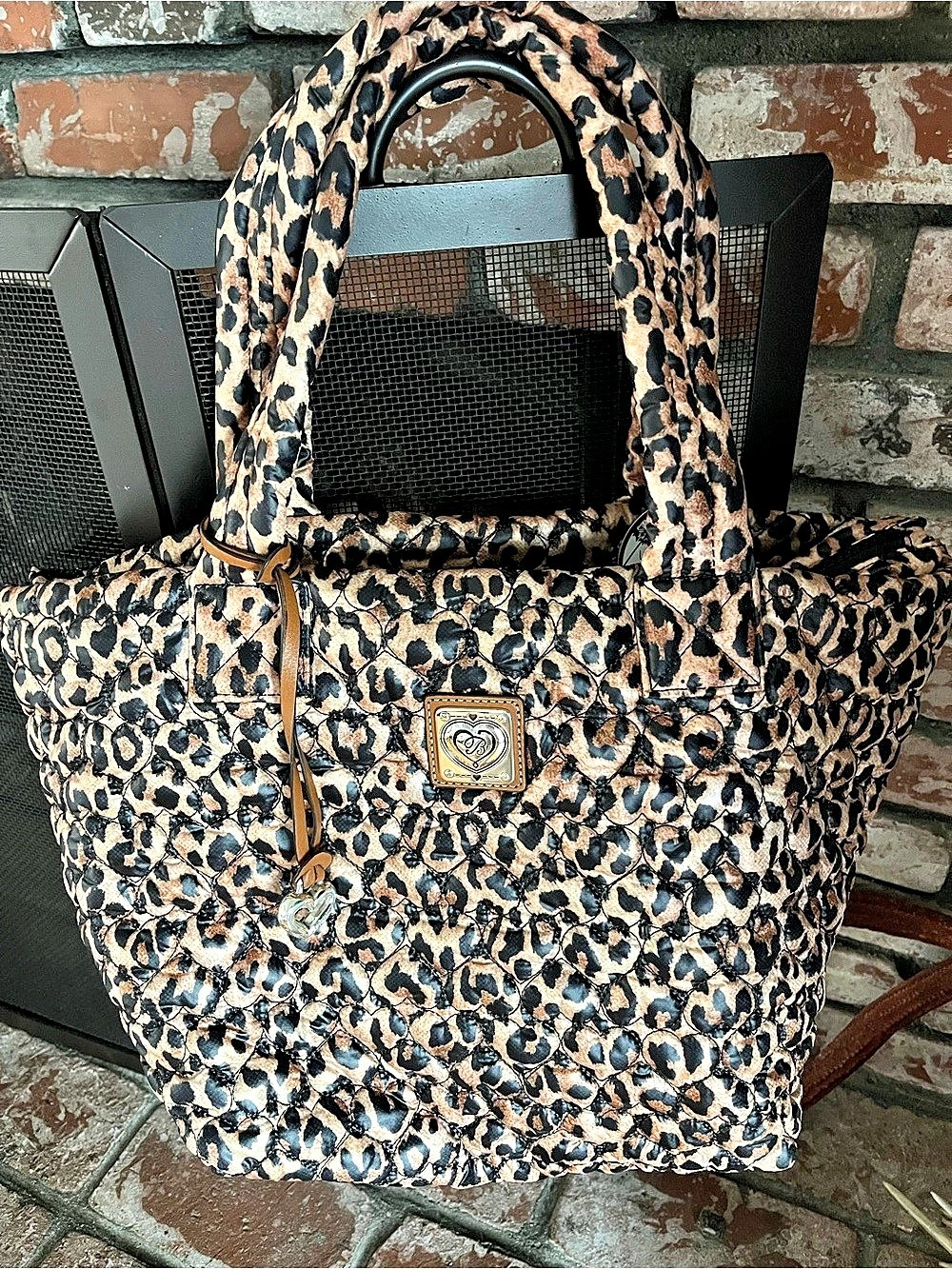 NWT Brighton Karter Large Utility Tote in Brown & Black Leopard Print